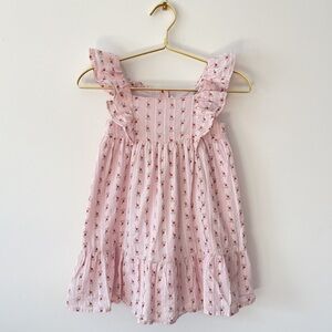 JANIE & JACK EUC Blush Pink Light Weight Flowy Floral Ruffle Spring Summer Dress